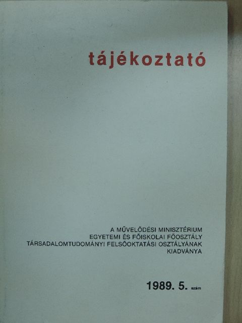 Farkas János - Tájékoztató 1989/5. [antikvár]
