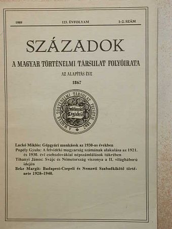Balogh Sándor - Századok 1989/1-2. [antikvár]