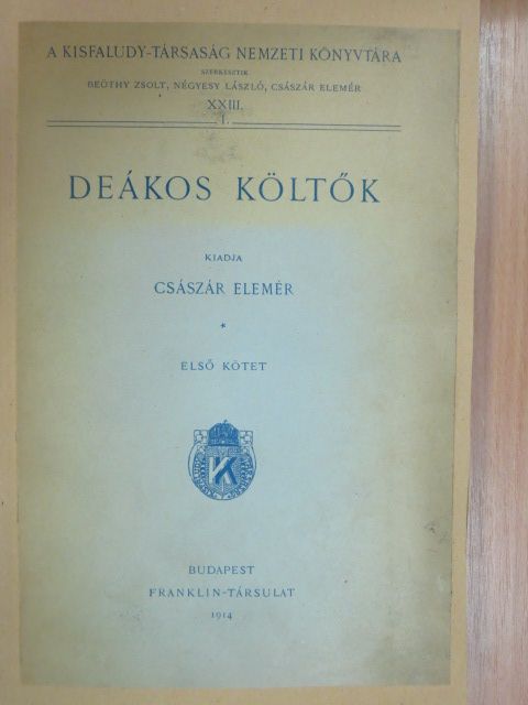 Baróti Szabó Dávid - Deákos költők I. [antikvár]