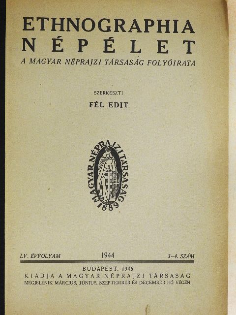 Alföldi András - Ethnographia - Népélet 1944/3-4. [antikvár]