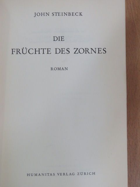 John Steinbeck - Die früchte des Zornes [antikvár]