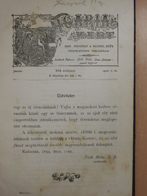 Marianus - Mária-Kert 1900. (nem teljes évfolyam) [antikvár]