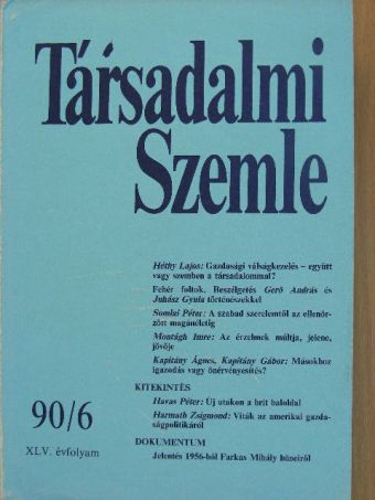 Havas Péter - Társadalmi Szemle 1990. június [antikvár]
