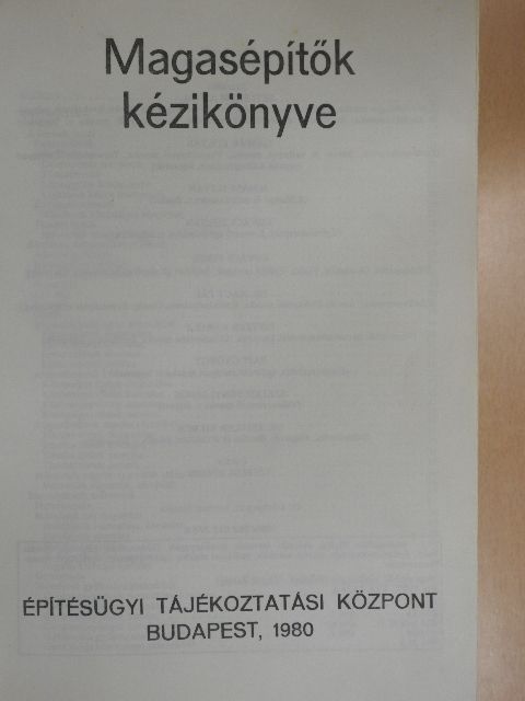 Betlehem Antal - Magasépítők kézikönyve [antikvár]