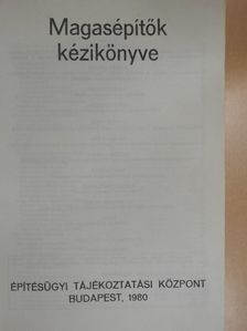 Betlehem Antal - Magasépítők kézikönyve [antikvár]