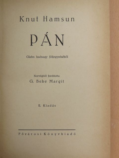 Knut Hamsun - Pán [antikvár]