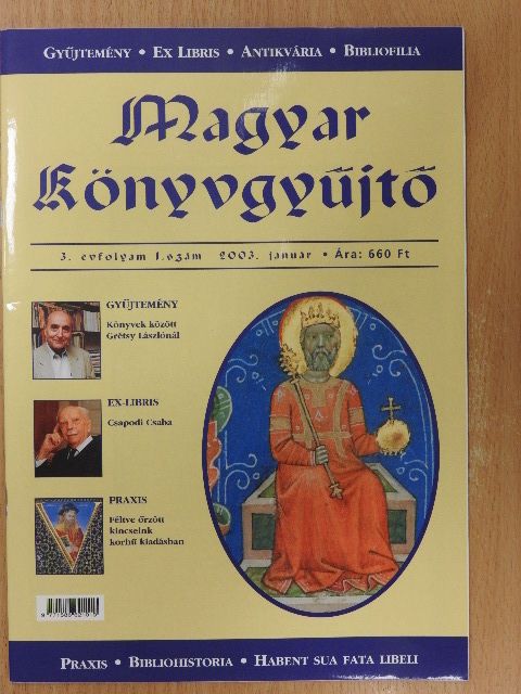 Alánt Andrea - Magyar könyvgyűjtő 2003. január [antikvár]