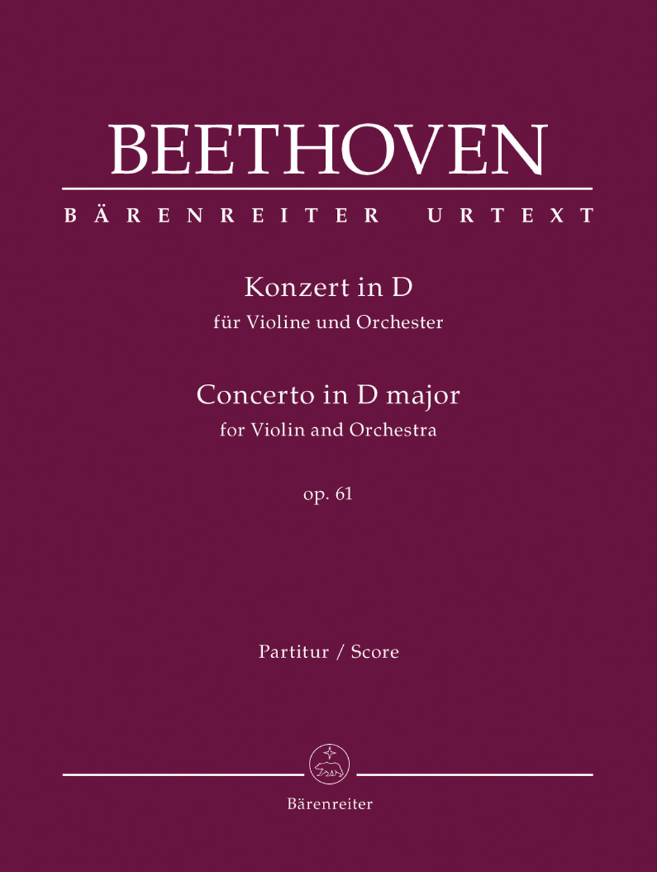 BEETHOVEN - KONZERT IN D FÜR VIOLINE UND ORCHESTER OP.61 PARTITUR URTEXT (JONATHAN DEL MAR)