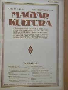 Dr. Bikkal Dénes - Magyar Kultúra 1930. szeptember 20. [antikvár]