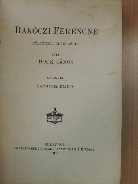 Hock János - Rákóczi Ferencné [antikvár]