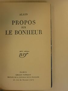 Alain - Propos sur le bonheur [antikvár]