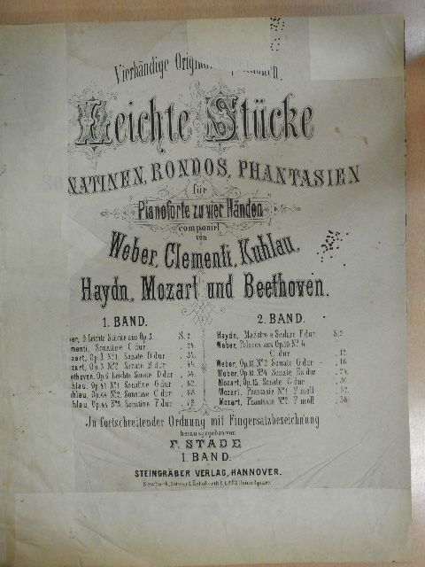 Beethoven - Leichte Stücke sonnatinen, rondos, phantasien für Pianoforte zu vier Händen I./Kleine und brillante unterhaltungsstücke für die Jugend in Form von Rondinos und Variationen für das Pianoforte zu vier Händen [antikvár]