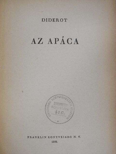 Denis Diderot - Az apáca [antikvár]