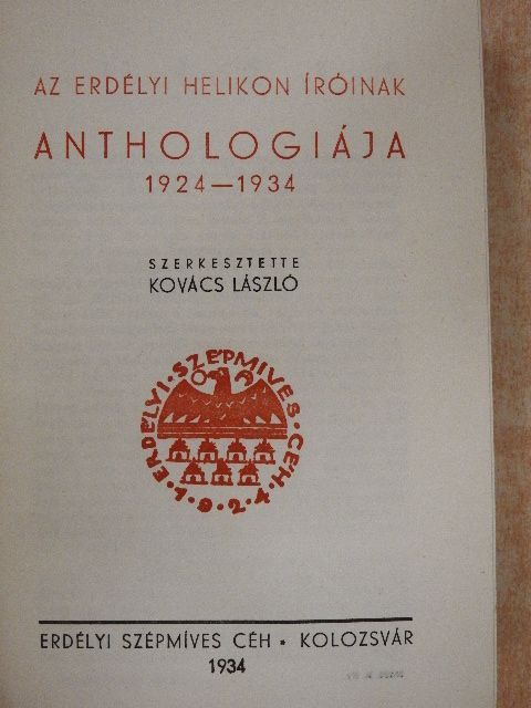 Áprily Lajos - Az Erdélyi Helikon íróinak Anthologiája [antikvár]