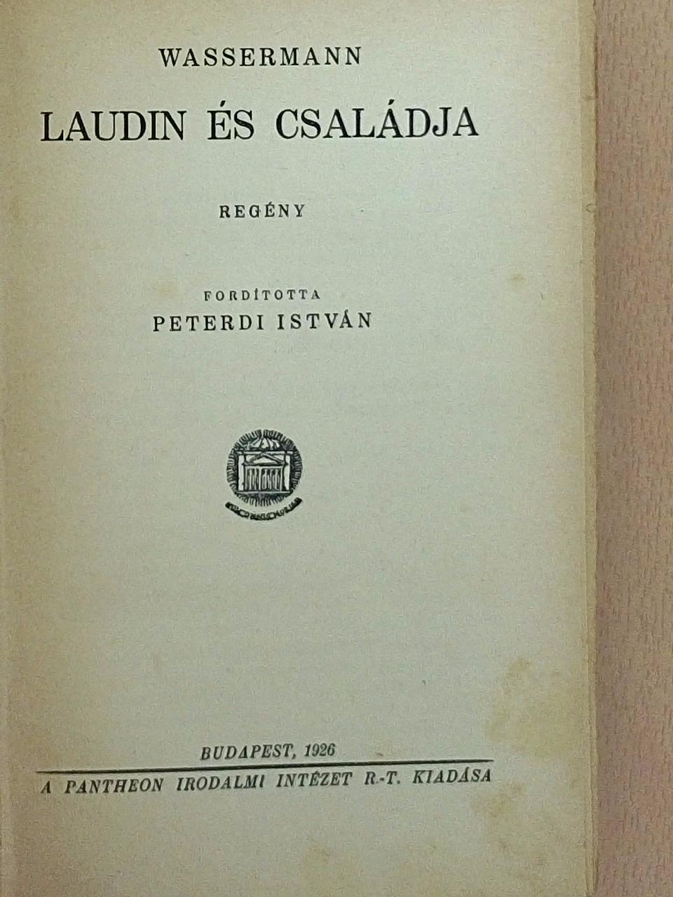 Wassermann - Laudin és családja [antikvár]