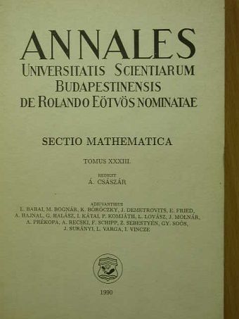 Á. Császár - Annales, Sectio Mathematica [antikvár]