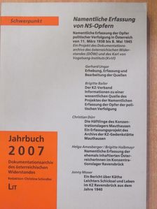 Brigitte Bailer - Dokumentationsarchiv des österreichischen Widerstandes Jahrbuch 2007 [antikvár]