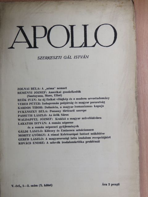 Kardos Tibor - Apollo 1939/1-2. [antikvár]