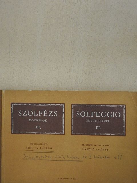 Agócsy László - Szolfézs III. [antikvár]