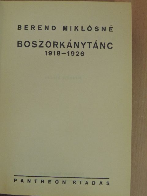 Berend Miklósné - Boszorkánytánc [antikvár]