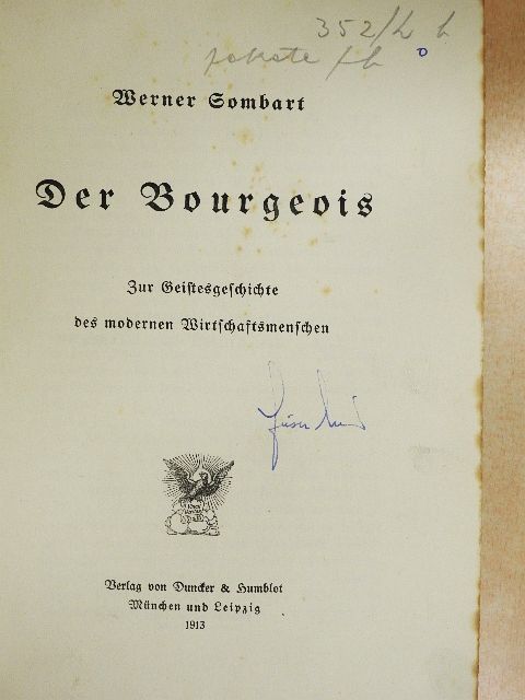 Werner Sombart - Der Bourgeois (gótbetűs) [antikvár]