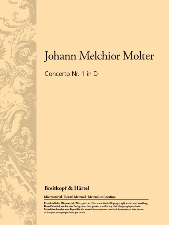 MOLTER, J.M. - CONCERTO NO.1 MWV IV,12 FOR SOLO TRUMPET, STRINGS & CONTINUO SCORE & PARTS