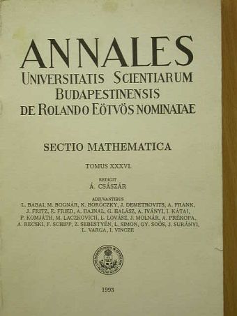Á. Császár - Annales, Sectio Mathematica [antikvár]