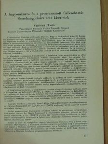 Veidner János - A hagyományos és a programozott fizikaoktatás összehangolására tett kísérletek [antikvár]