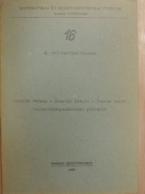 Dömötör Ferenc - Valószinüségszámitási példatár [antikvár]