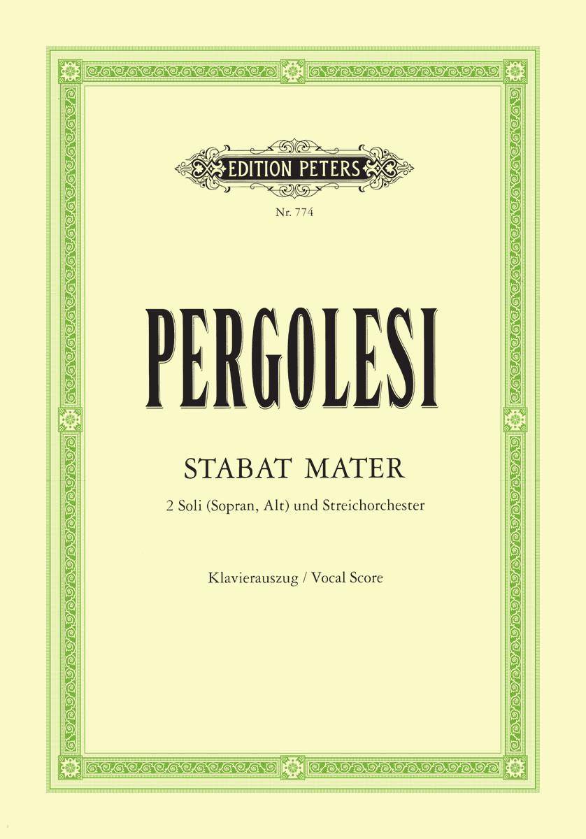 PERGOLESI - STABAT MATER KLAVIERAUSZUG (GUSTAV RÖSLER)