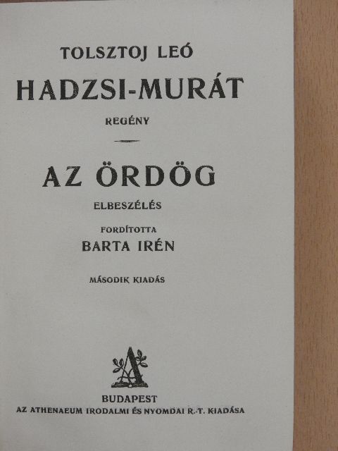 Tolsztoj Leó - Hadzsi-Murát/Az ördög [antikvár]