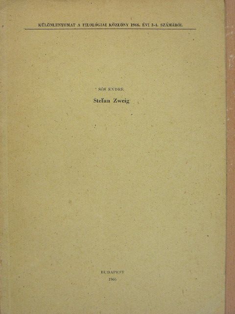 Sós Endre - Stefan Zweig [antikvár]