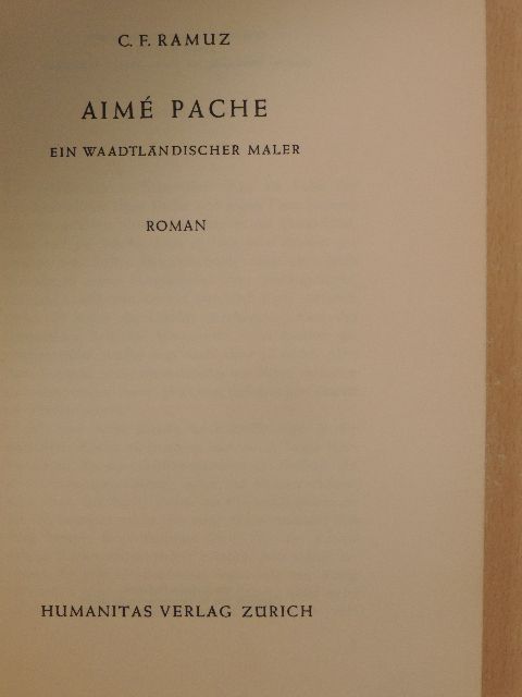 C. F. Ramuz - Aimé Pache [antikvár]