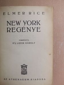 Elmer Rice - New York regénye [antikvár]