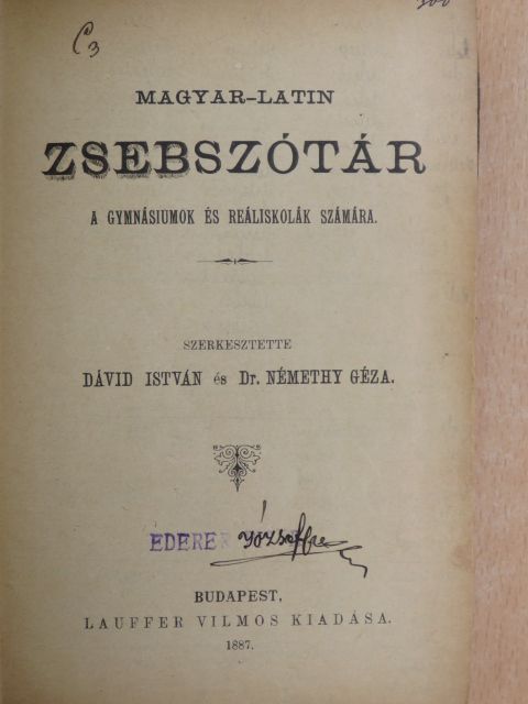Magyar-latin zsebszótár/Latin-magyar zsebszótár (rossz állapotú) [antikvár]