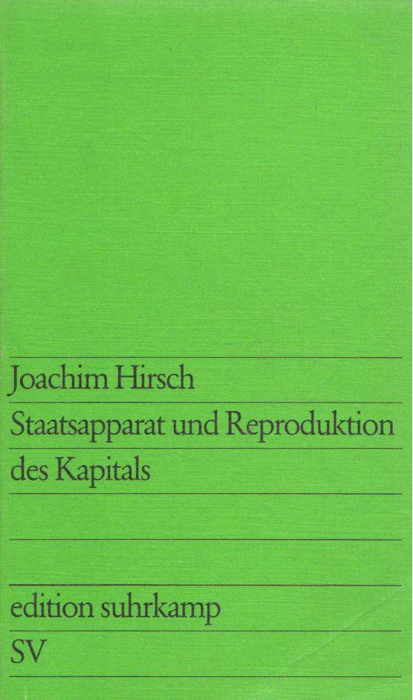 Hirsch, Joachim - Staatsapparat und Reproduktion des Kapitals [antikvár]