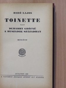 Biró Lajos - Toinette vagy Dubarry grófné a huszadik században [antikvár]