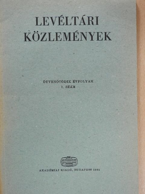 Bona Gábor - Levéltári közlemények LV/1. [antikvár]