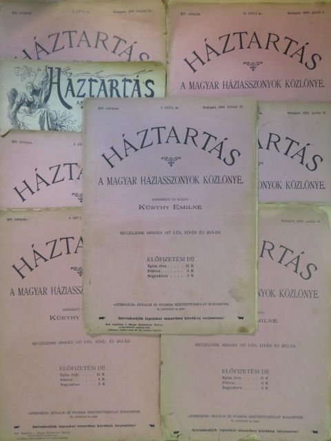 Halmi Gyula - Háztartás 1908-1909. (vegyes számok) (8 db) (rossz állapotú) [antikvár]