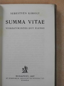 Sebestyén Károly - Summa vitae [antikvár]