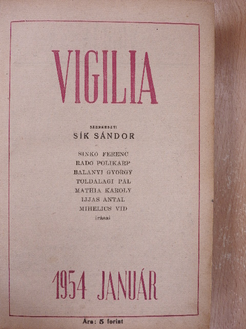 Alföldi A. Béla - Vigilia 1954. január-december [antikvár]