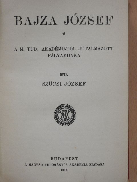 Szücsi József - Bajza József [antikvár]
