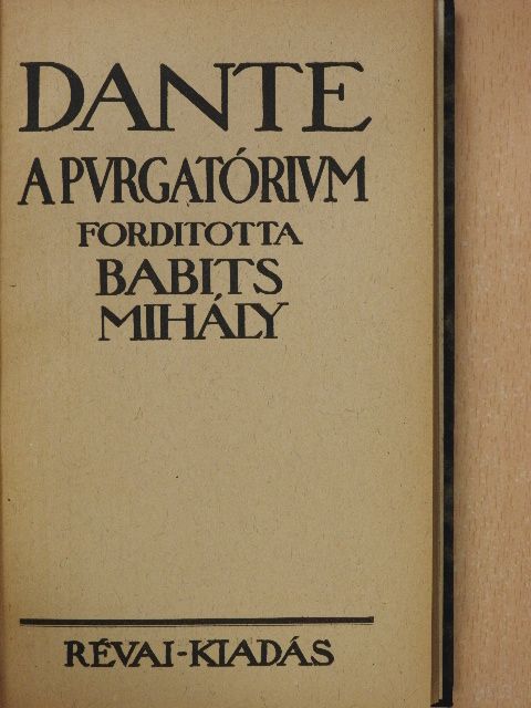 Dante - A Purgatórium [antikvár]