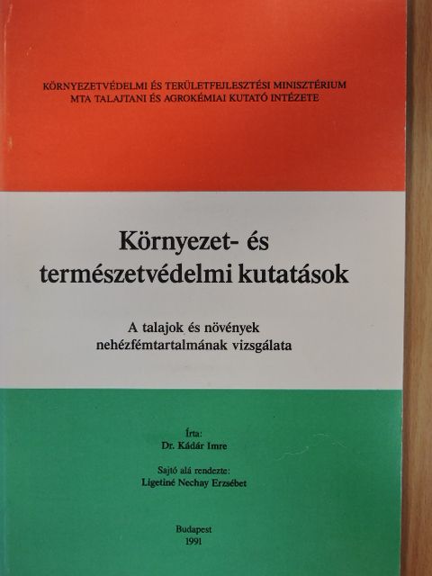 Dr. Kádár Imre - Környezet- és természetvédelmi kutatások [antikvár]