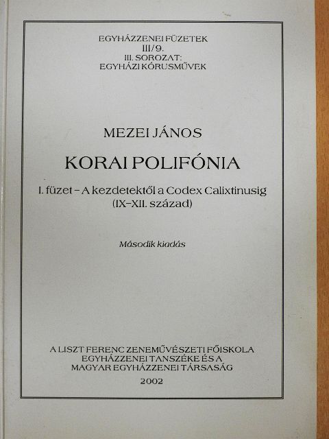 Mezei János - Korai polifónia [antikvár]