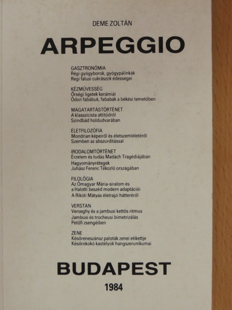Deme Zoltán - Arpeggio [antikvár]