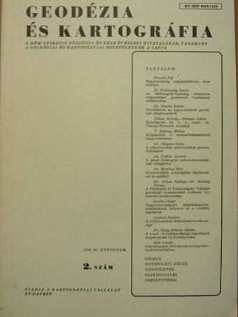 Bartalos Gyula - Geodézia és kartográfia 1978/2. [antikvár]