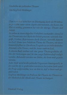 Siegfried Melchinger - Geschichte des politischen Theaters [antikvár]