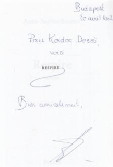 Brasme, Anne-Sophie - Respire (dedikált) [antikvár]