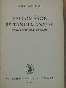 Ady Endre - Vallomások és tanulmányok [antikvár]